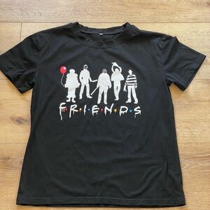 ‘Friends’ ode to scary movie characters graphic tee. Size Men’s Medium.
